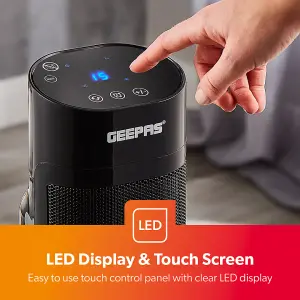 Geepas 2000W Oscillating Digital Tower PTC Heater 2 Heat Settings, Cool & Warm Function with Remote