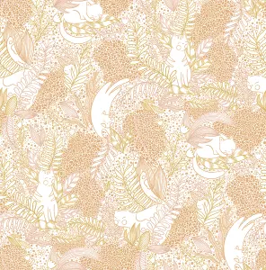 NuWallpaper NUS4541 Botanical Gato Garden Novelty Peel & Stick Wallpaper, Terracotta