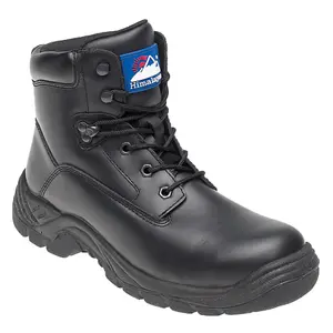 Himalayan S1P Black Leather Safety Boots with Steel Toe Cap and Midsole