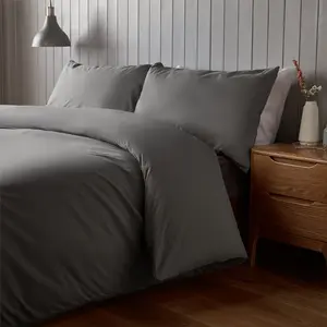 Silentnight Supersoft Duvet Set Charcoal / Single - 1 Pillowcase (50 x 75 cm)