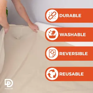 PRIMES DIY Twill Professional Quality Dust Sheet 12 x 9 ft, Heavy Weight Cotton for Painting & Decorating, Durable,  3 PCS