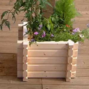 Buildround Square Planter - Timber - L91.4 x W91.4 x H33 cm