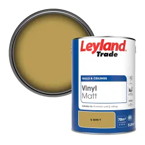 Leyland Trade Vinyl Matt Walls & Ceilings Emulsion Paint (S 3040-Y) 5L