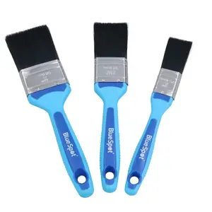 3 x Synthetic Paint Brush Painting + Decorating Brushes Rubber Grip Handle 1" - 2"