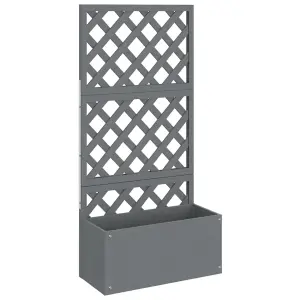 Berkfield Trellis Planter Grey 65x33x135 cm WPC