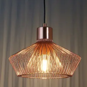 Hanging Ceiling Pendant Light MODERN COPPER WIRE Shade Designer Lamp Bulb Holder