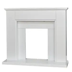 Adam Eltham Fireplace in Pure White with Downlights, 45 Inch