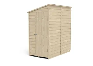 Forest Garden Overlap 6x3 ft Pent Wooden Shed with floor - Assembly service included