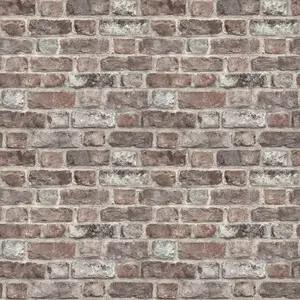 GDUK Brick Wall Effect Tanlay Smooth Wallpaper, Pink