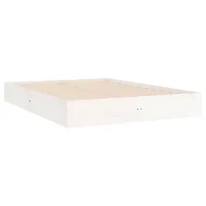 Berkfield Bed Frame White Solid Wood 150x200 cm King Size