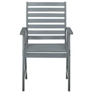 Berkfield Outdoor Dining Chairs 3 pcs Grey Solid Acacia Wood