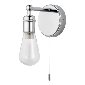 GoodHome Audun Chrome effect Bathroom Wired Wall light