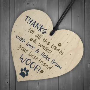 Red Ocean Handmade Wooden Heart Hanging Plaque Gifts For Dad Mum Dog Pet Funny Birthday Keepsake