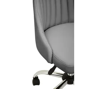 Interiors by Premier Brent Grey Leather Effect Home Office Chair