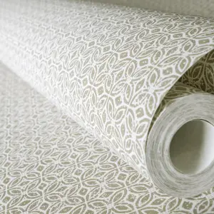 Galerie Azulejo Beige Sintra Distressed Geometric Design Wallpaper Roll