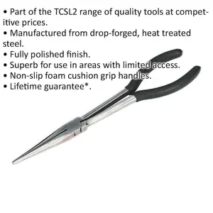 275mm Needle Nose Pliers - Durable Steel with Foam Grip Handles for Precision Work