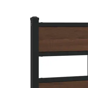 Berkfield Bed Frame without Mattress with Headboard Brown Oak 107x203 cm