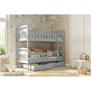 Farrell Single (3') Standard Bunk Bed and Mattress Grey