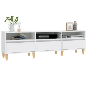 Berkfield TV Cabinet White 150x30x44.5 cm Engineered Wood