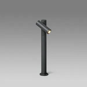 Luminosa Spy Outdoor LED Bollard Spotlight Lamp Dark Grey 6W H430 IP65