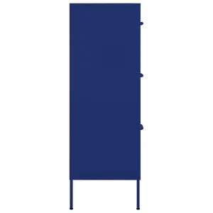 Berkfield Drawer Cabinet Navy Blue 80x35x101.5 cm Steel