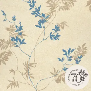 Laura Ashley Mari Gold Floral Smooth Wallpaper