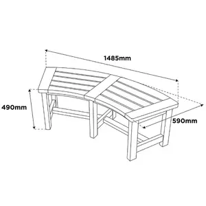 Woodshaw Curved Appleton Wooden Garden Park Patio Tree Bench 2 Seater