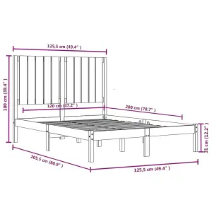 Berkfield Bed Frame Honey Brown Solid Wood Pine 120x200 cm