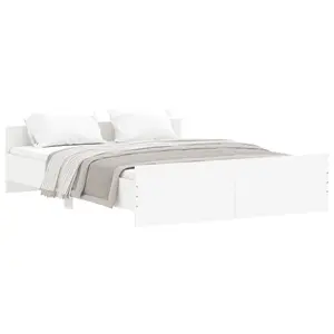 Berkfield Bed Frame with Headboard and Footboard White 140x200 cm