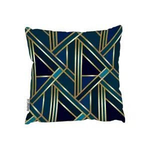 Cushions - Gold & Teal Geometric Pattern (Cushion) / 45cm x 45cm