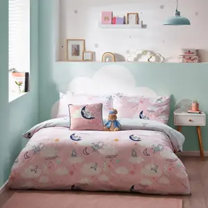 Peter Rabbit™ Sleepy Head Single Duvet Cover Set, Polyester, Cotton, Pink