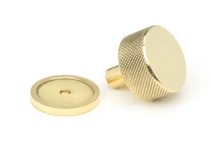 From The Anvil Polished Brass Brompton Cabinet Knob - 32mm (Plain)