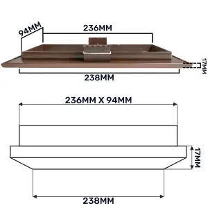 indoor louvre vent cover 90mm x  240mm with fly screen in brown