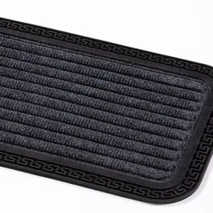 Millbrook Backed Polypropylene Mat 25x60cm Grey Stripe Embossed Mat