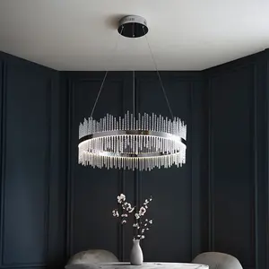 Luminosa Trapani Pendant Ceiling Light Chrome Plate, Clear Glass