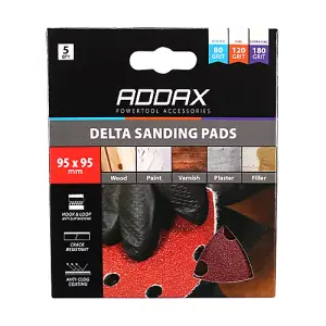 TIMCO Delta Sanding Pads Mixed Red - 95 x 95mm (80/120/180)