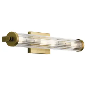 Luminosa Kichler Azores Bathroom Wall Lamp Natural Brass, IP44