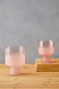 Interiors by Premier Small Matte Pink Ombre Glass Vase, Modern Two-Tonal Decorative Vase, Chic Flower Vase for Contemporary Homes