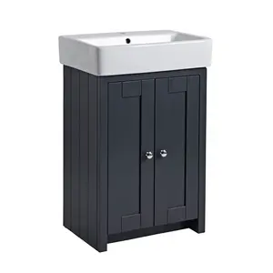 Newton 575mm Single Bathroom Vanity with Basin Dark Gray Matt