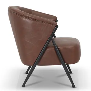 Faux Leather Brown Viviana Accent Chair