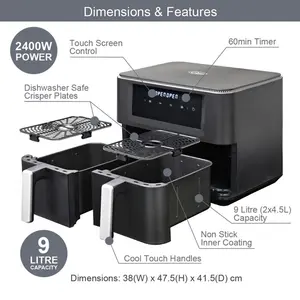 Quest 9L Dual Basket Air Fryer