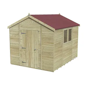 Forest Garden Timberdale 10x8 ft Apex Wooden Shed with floor (Base included)