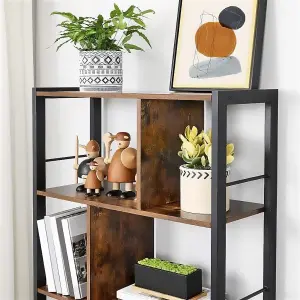 VASAGLE Bookshelf, Industrial Bookcase, Floor Standing Bookcase, Large 4-Tier Storage Rack in Living Room Office Study