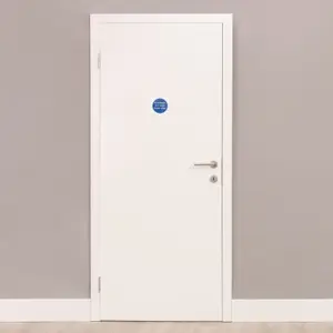 EAI - Automatic Fire Door Keep Clear 100x100mm Self Adh Vinyl Pair