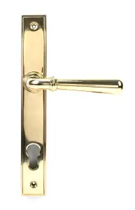 From The Anvil Polished Brass Newbury Slimline Lever Espag. Lock Set