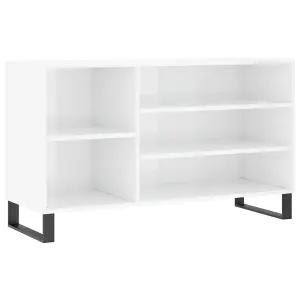 Berkfield Shoe Cabinet High Gloss White 102x36x60 cm Engineered Wood