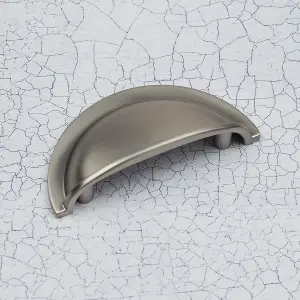 64mm Brushed Nickel Cup Handle Cabinet Cupboard Door Drawer Pull Kitchen Bedroom Bathroom Furniture Replacement Upcycle