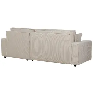 Sofa Bed ABACKA Beige Corduroy Left Hand