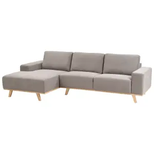 Corner Sofa NORA Taupe Fabric Right Hand