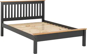 Monaco 4ft Bed Low Foot End Dark Grey Oak Effect